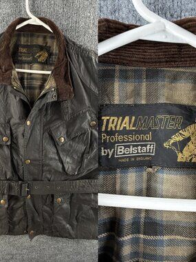 VTG Belstaff England Trialmaster Professional Waxed Jacket Black Lightning Zip